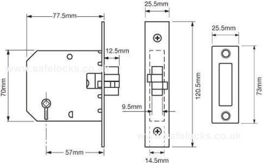 Union 2426 Sliding Bathroom Lock